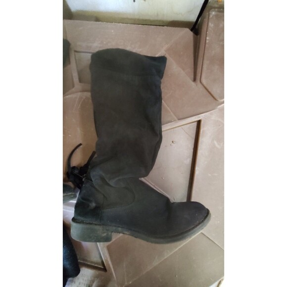 Women's sz 9.5 DIBA Black Scrunch Mid Calf zip-up boots heels Faux suede - Picture 4 of 9